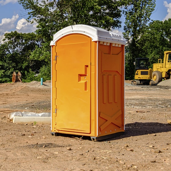 how often are the portable restrooms cleaned and serviced during a rental period in Douglass